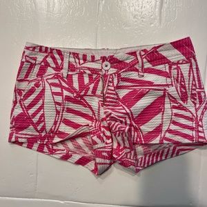 Lilly Pulitzer Womens WALSH Shorts Pink White Yacht Sea Sailboat Print Size 2